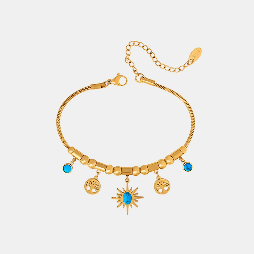 Gold-Plated Titanium Steel Charm Bracelet, image 4
