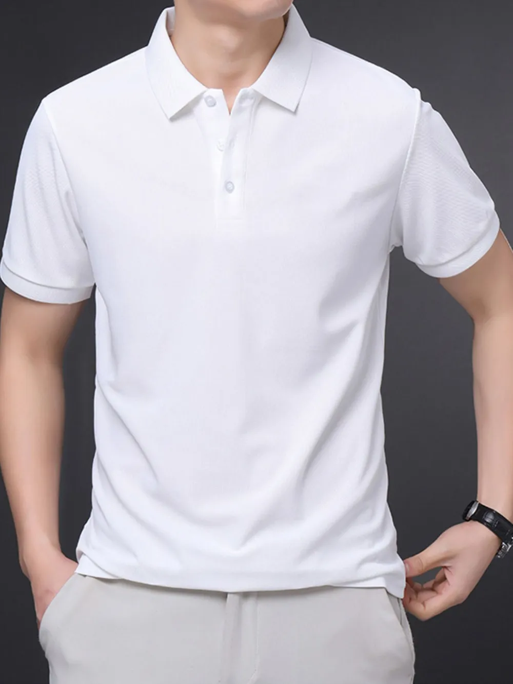 Men's Plus Size Short Sleeve Collared Neck Polo, image 10