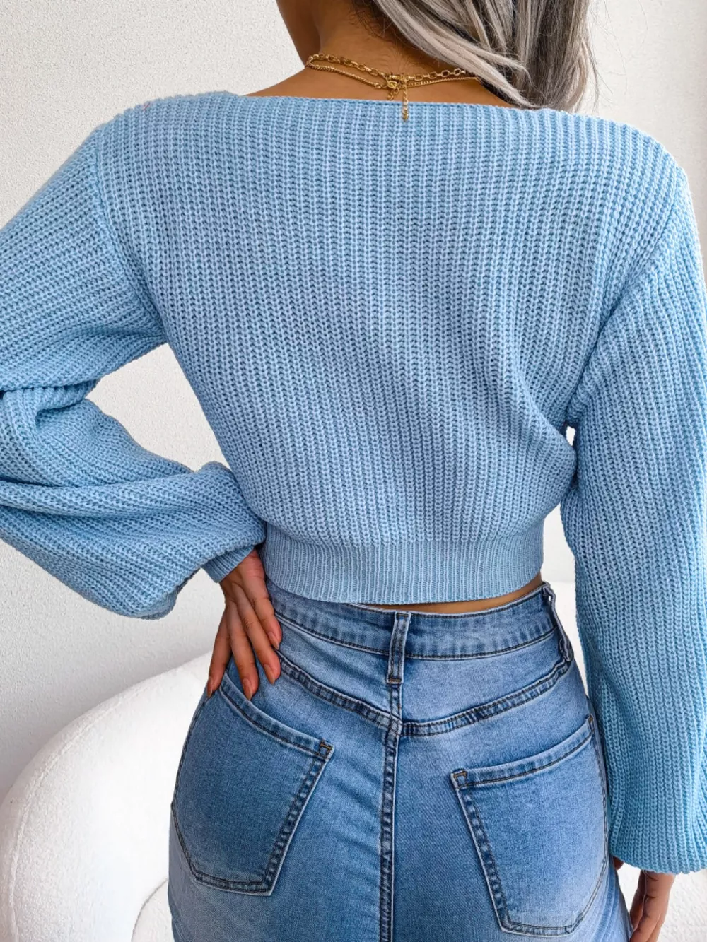 Tie-Front Cropped Sweater, image 19