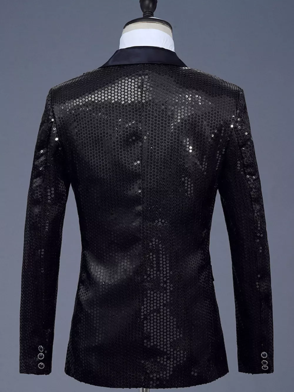 Men's Full Size Sequin One Button Long Sleeve Blazer Plus Size, image 5