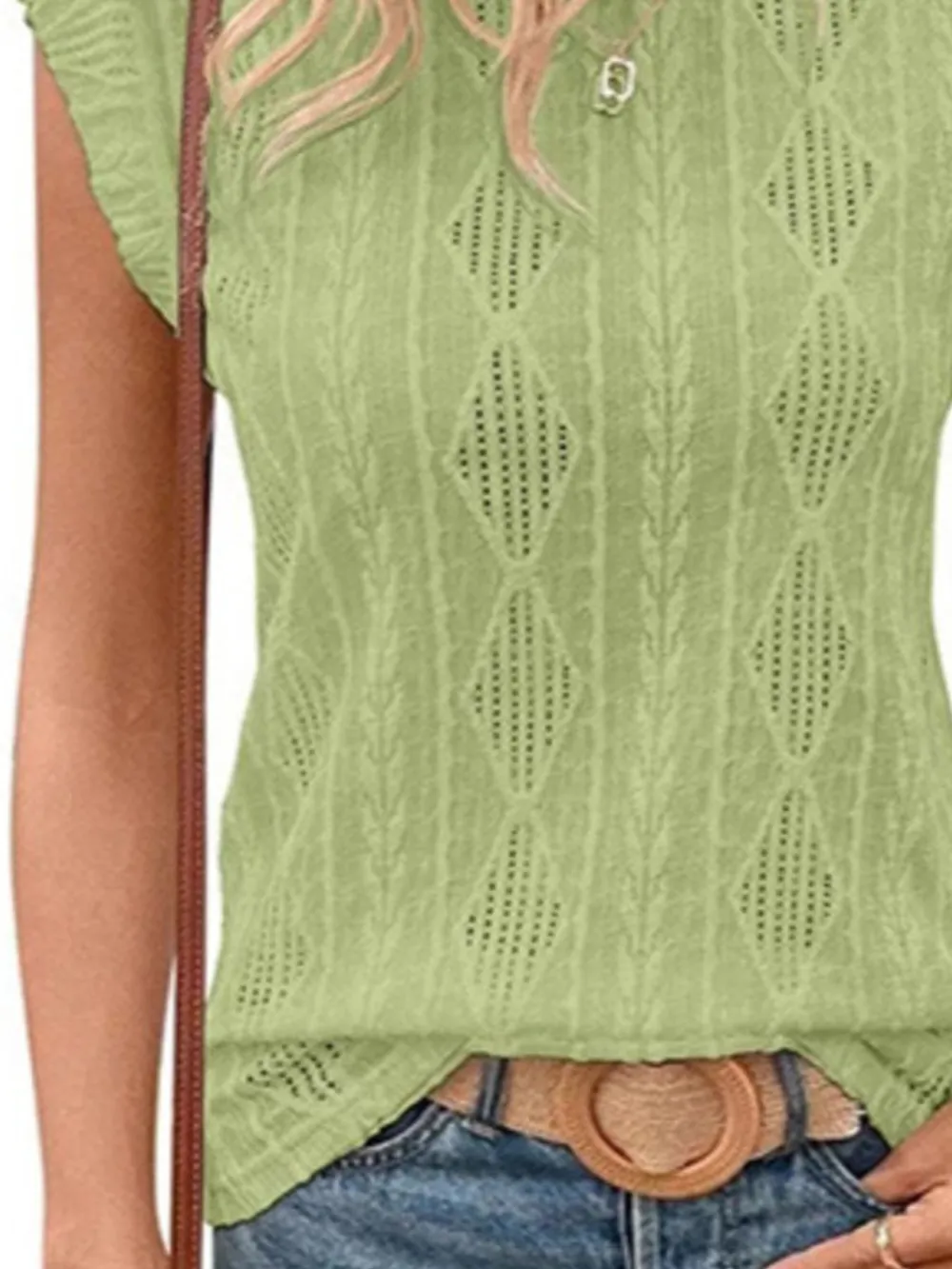 Openwork Round Neck Top, image 16