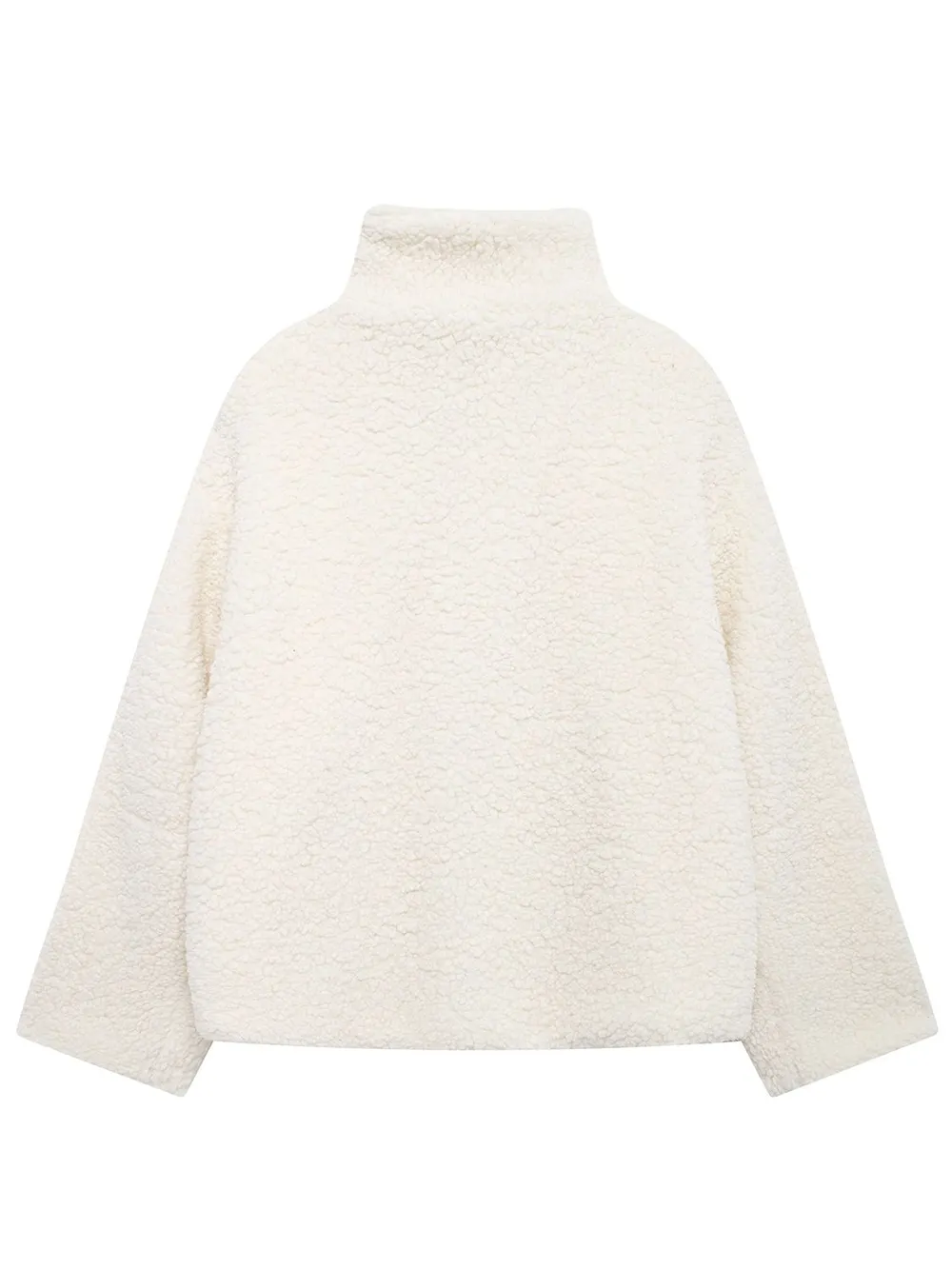 Zip Up Turtleneck Long Sleeve Plush Jacket, image 12