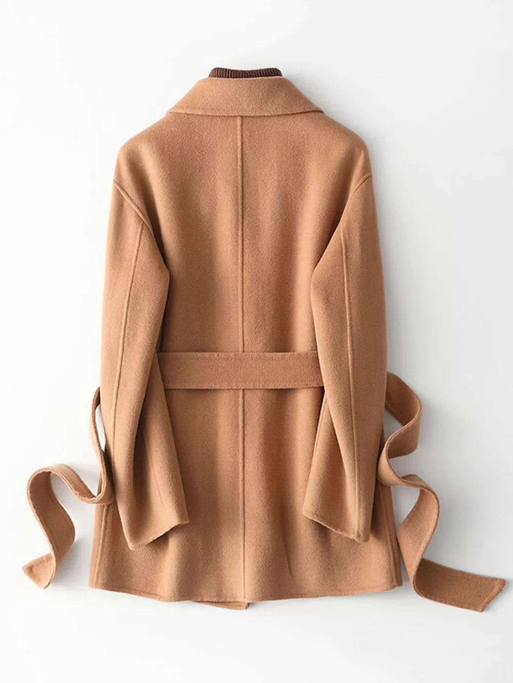 Double-Sided Wool Coat with Belted, image 20