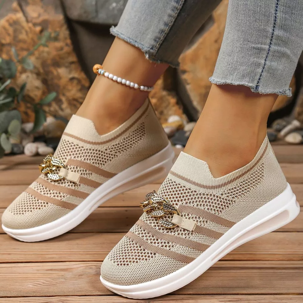 Round Toe Mesh Slip-Ons, image 8