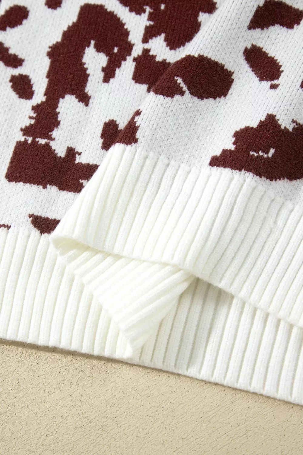 Western Print Cow Pattern Long Sleeve Round Neck Pullover Knitwear Sweater, image 8