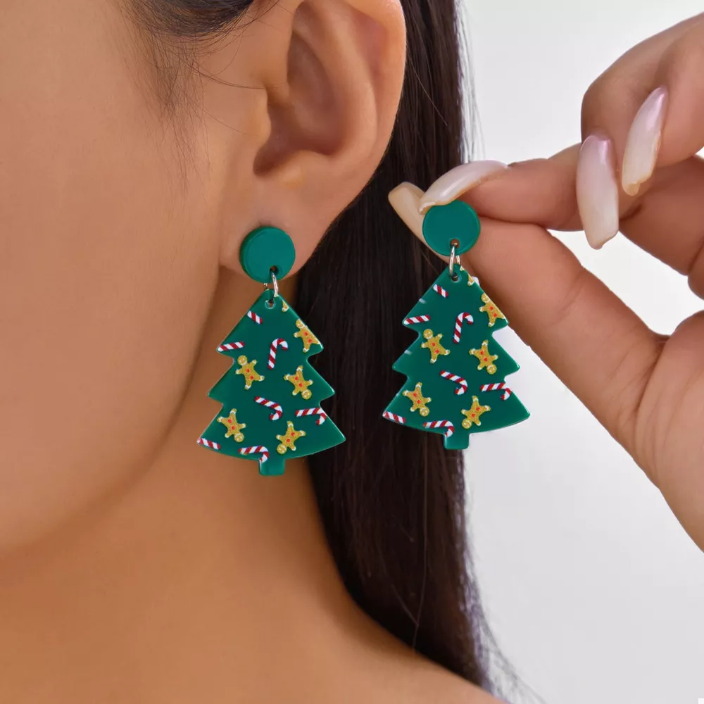 Christmas Tree Drop Earrings