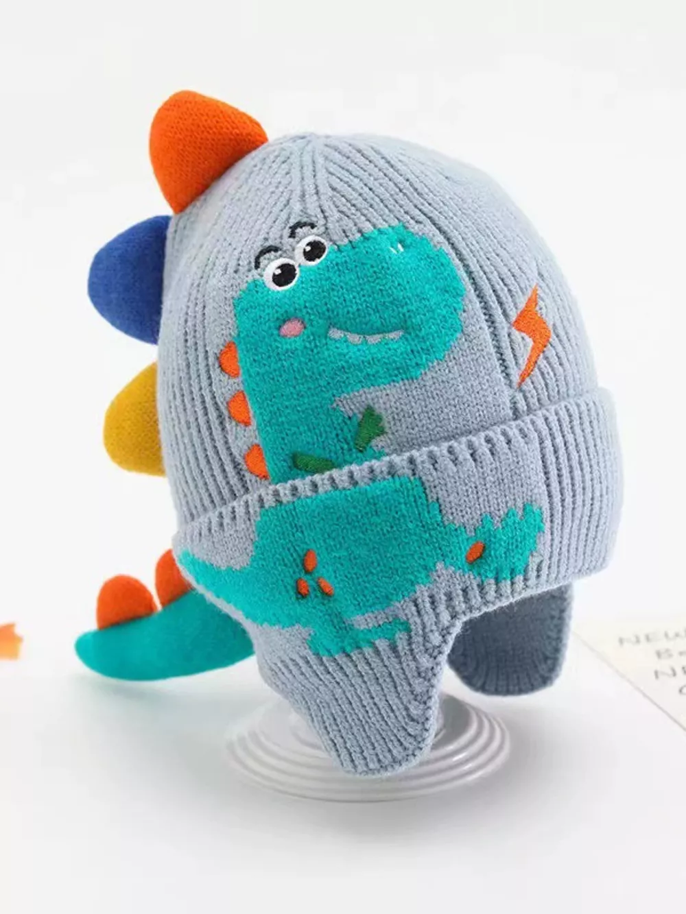 Children's Dinosaur Knitted Hat, image 7
