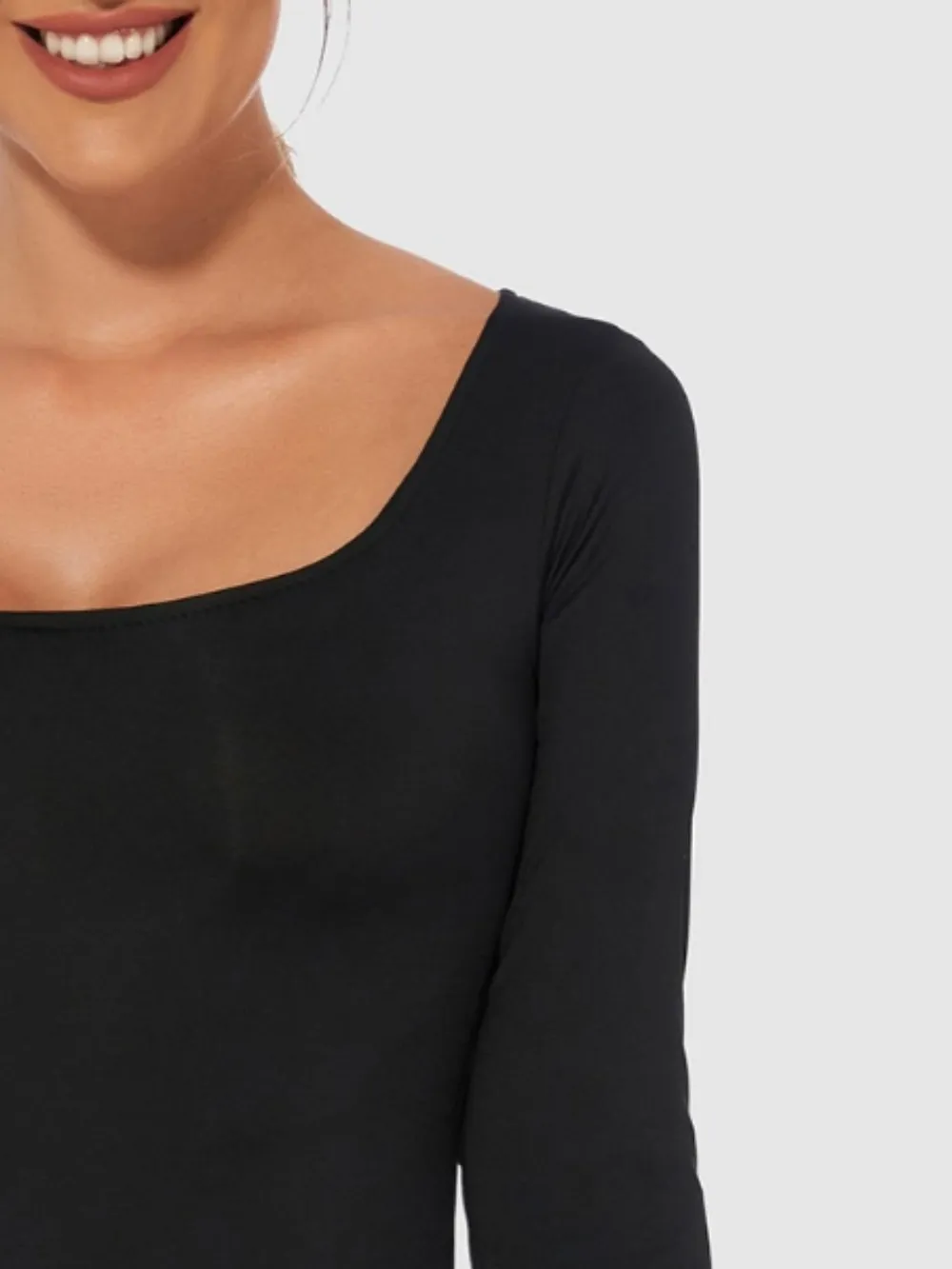 Full Size Scoop Neck Long Sleeve Bodysuit, image 7