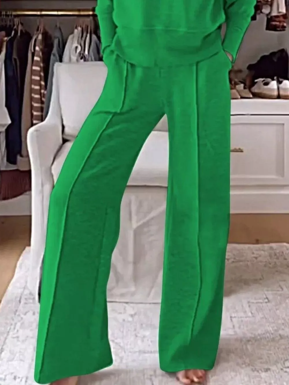 Full Size Cozy V-Neck Top and Pants Set Plus Size, image 17