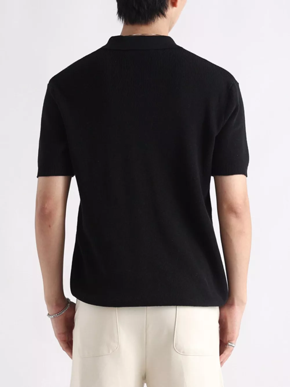 Men's Plus Size Textured Knit Zip-Up Top, image 6