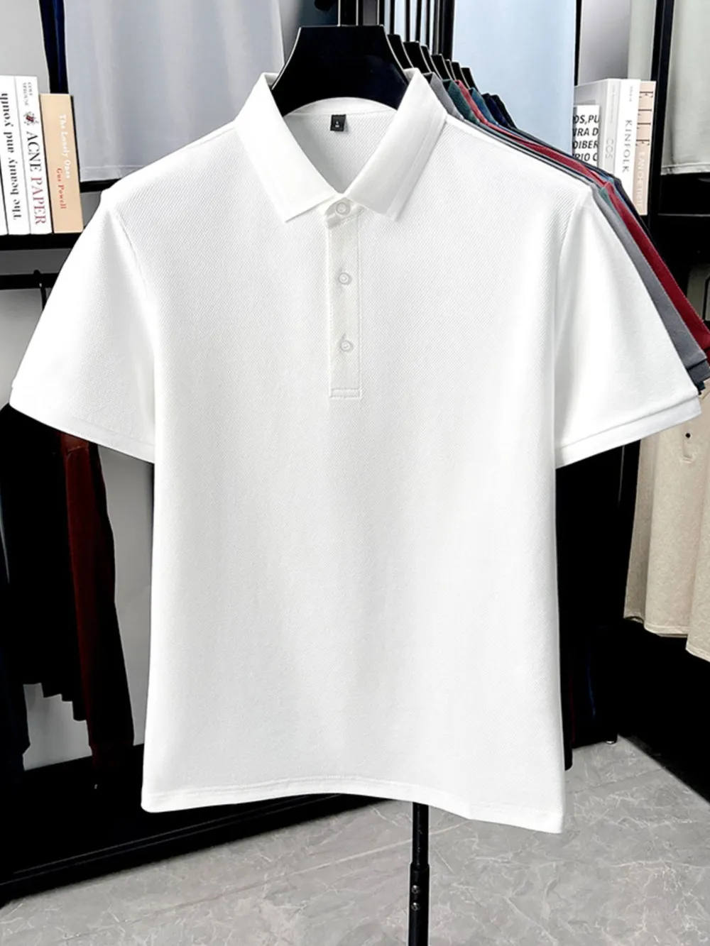 Men's Plus Size Button Detail Short Sleeve Polo, image 9