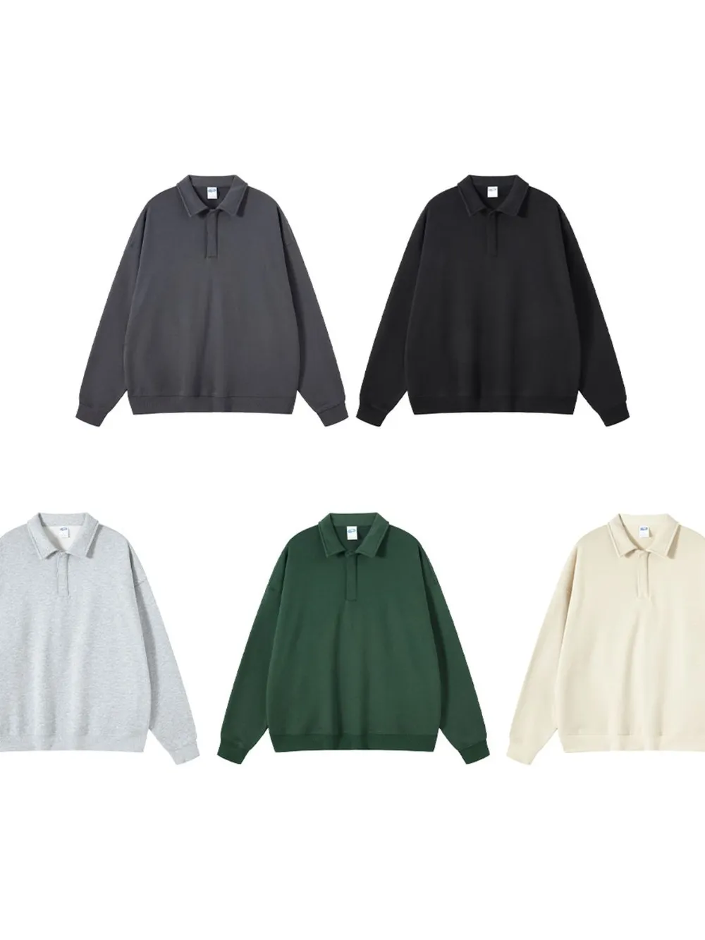 Men's Collared Neck Long Sleeve Polo, image 10