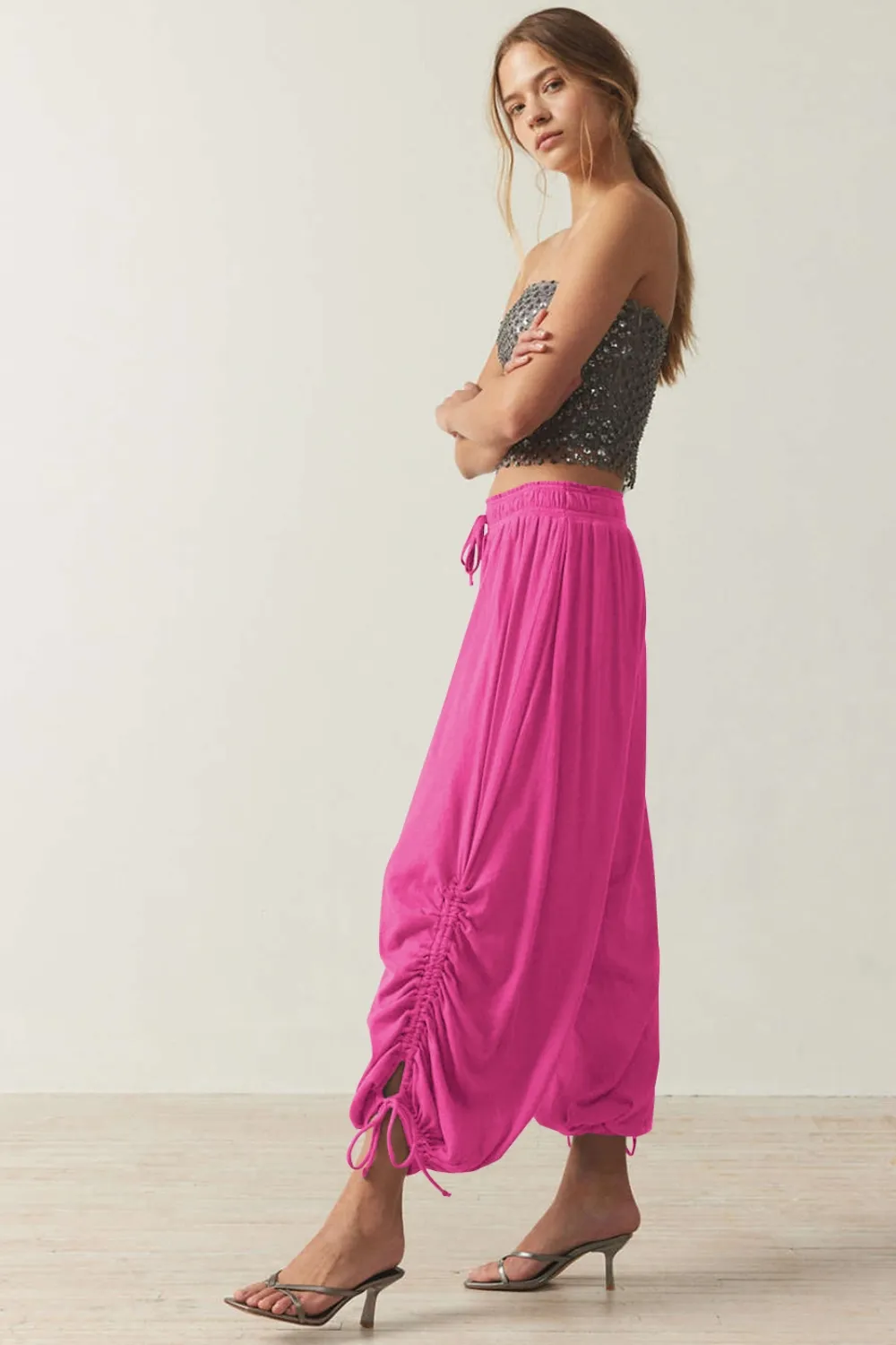 Drawstring Ruched Pants, image 16