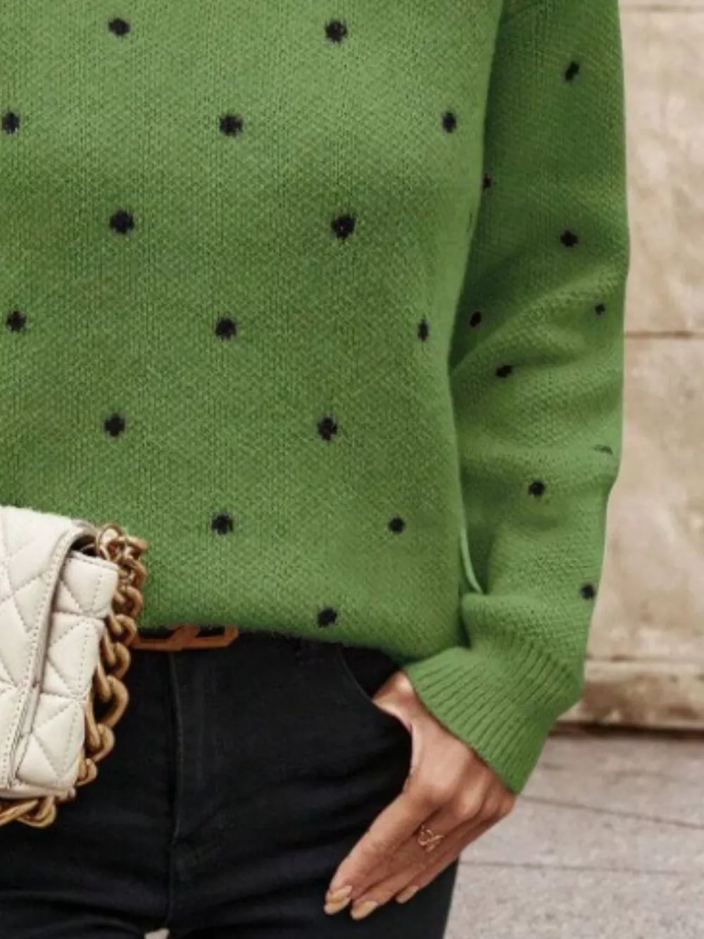Polka Dot Round Neck Sweater, image 10