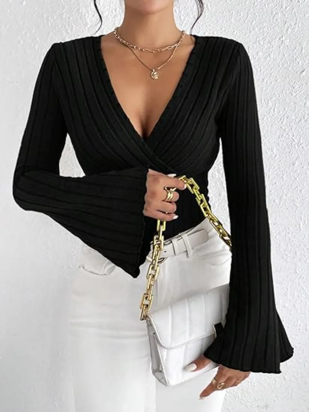 Ribbed Flare Sleeve Top, image 14