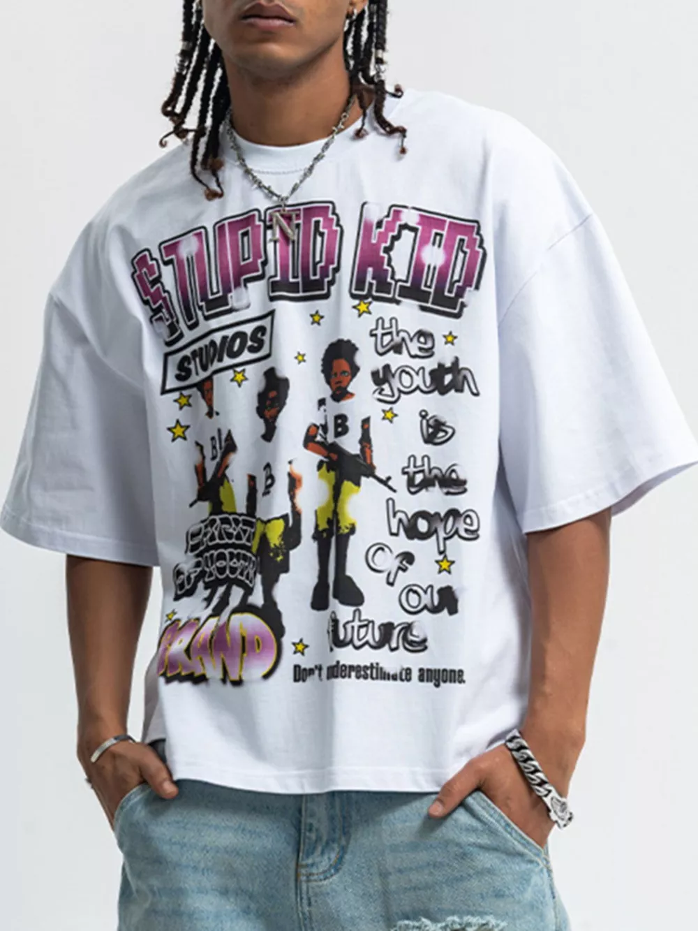 Men's Graphic Round Neck Short Sleeve T-Shirt