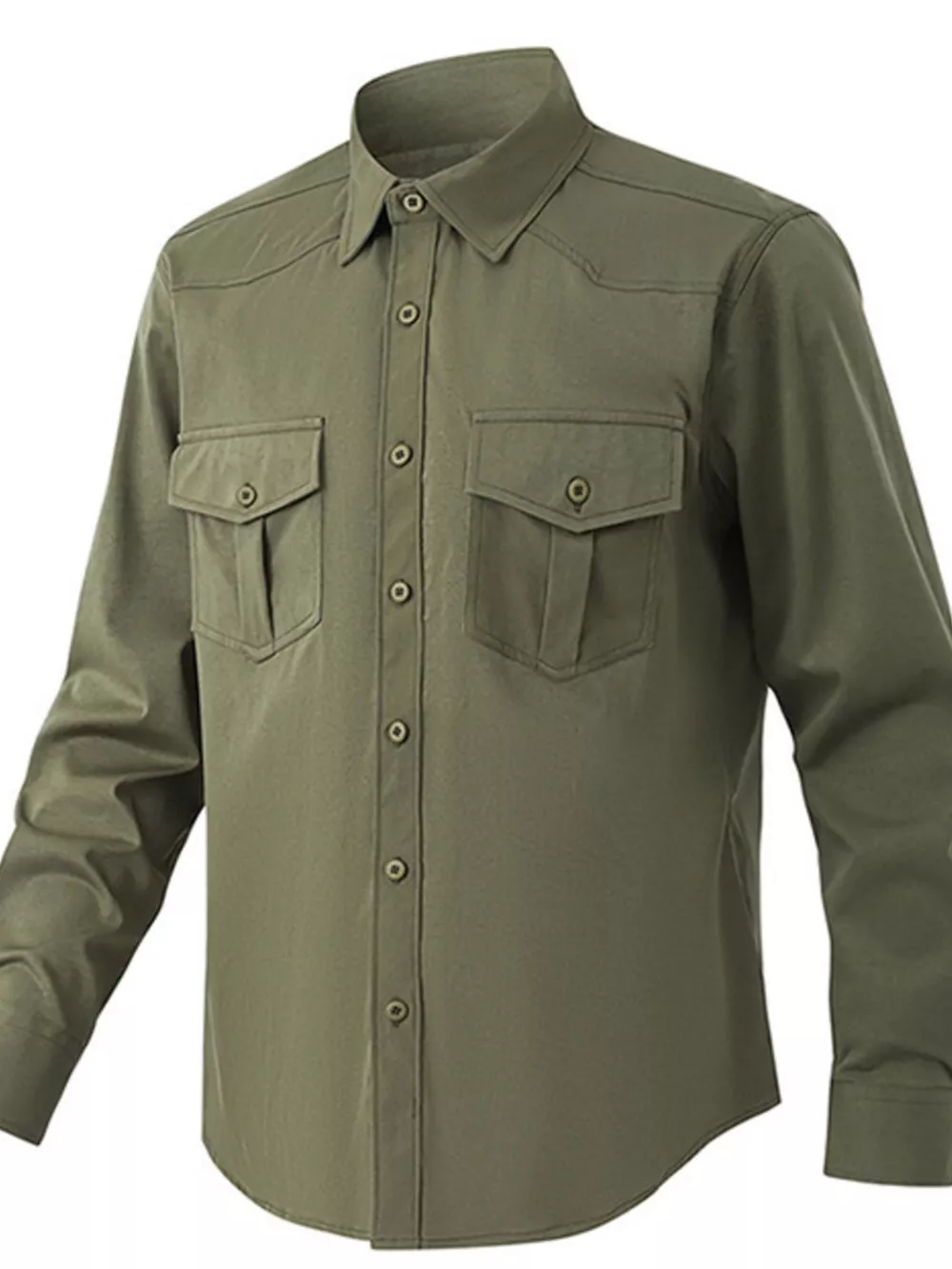 Men's Solid Color Long Sleeve Button-Up Shirt, image 11