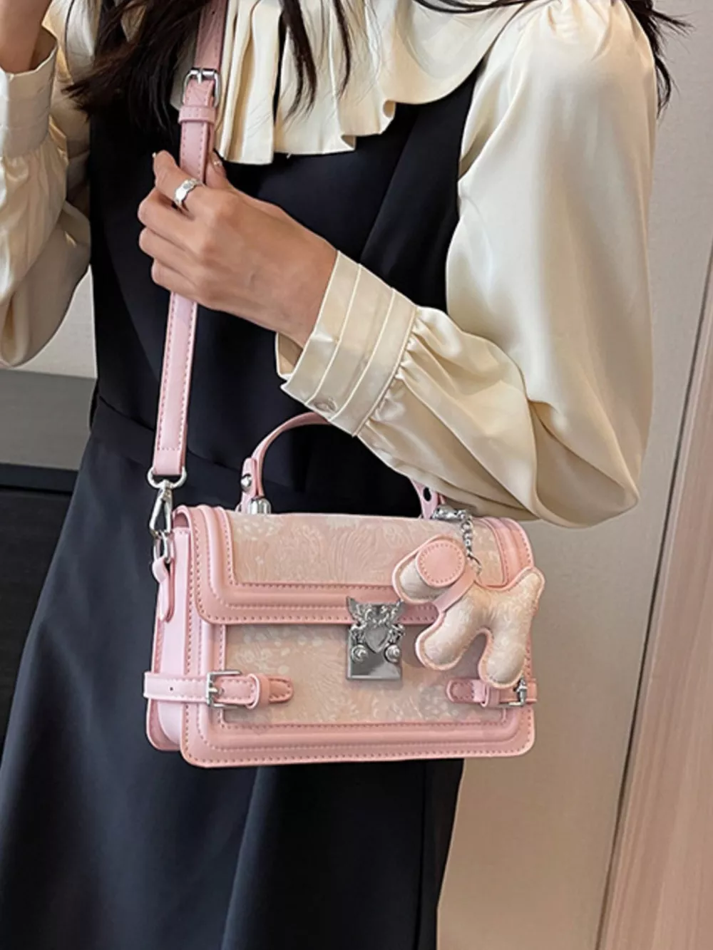 Adjustable Strap Flap Crossbody Bag, image 3