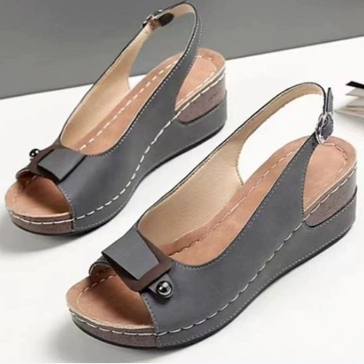 Peep Toe Wedge Sandals, image 6