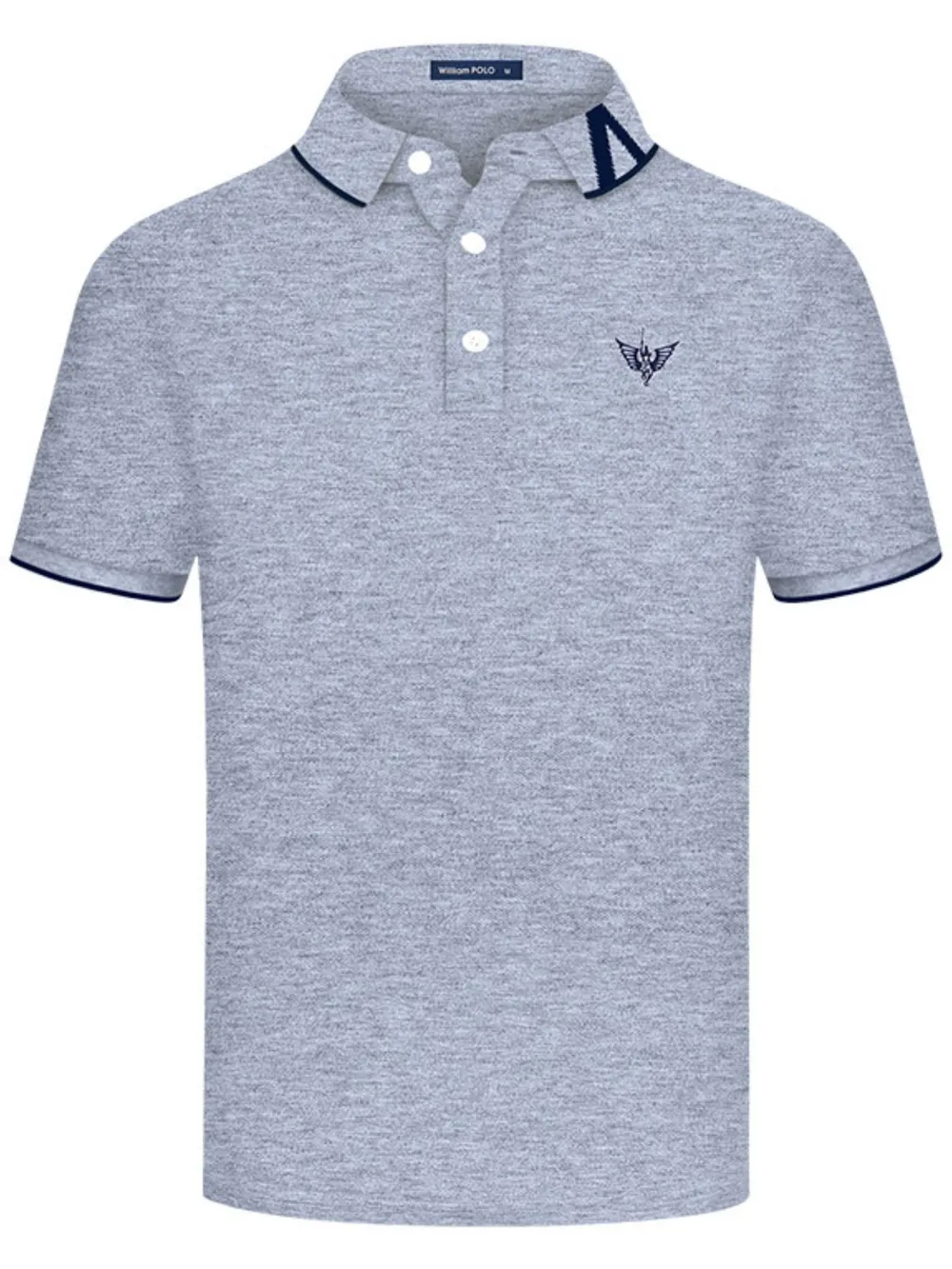 Men's Plus Size Contrast Trim Short Sleeve Polo Shirt