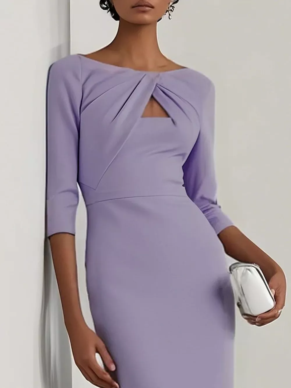 Twist-Front Cutout Midi Dress, image 7