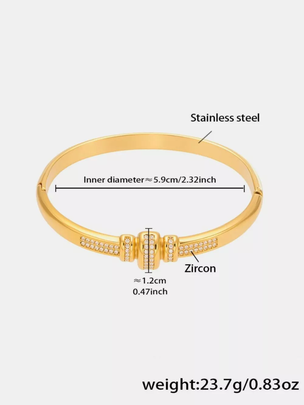 18K Gold-Plated Zircon Bracelet, image 2