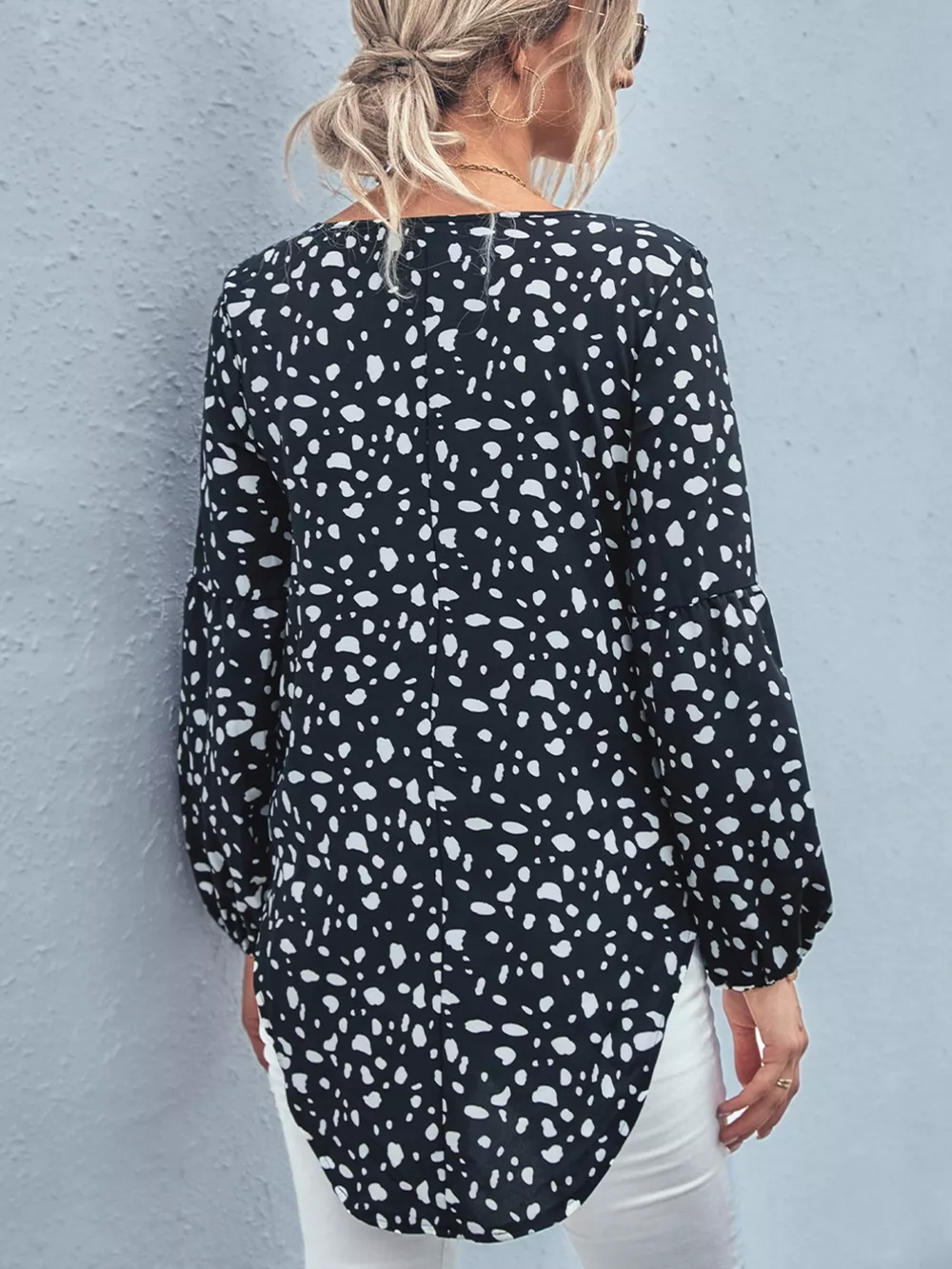 Animal Print V-Neck Blouse, image 4