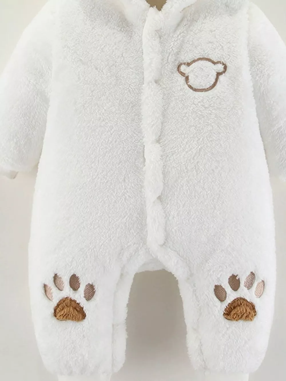 Children's Cozy Bear Hooded Fleece One-Piece, image 15