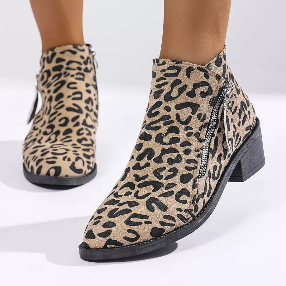 Leopard Block Heel Ankle Boots, image 12