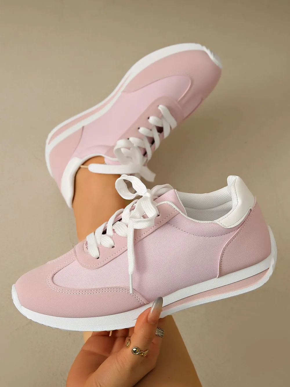 Round Toe Lace Up Sneakers, image 2