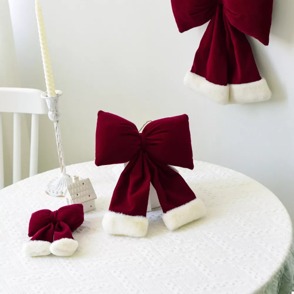 Christmas Velvet Bow Hanging Ornament, image 2
