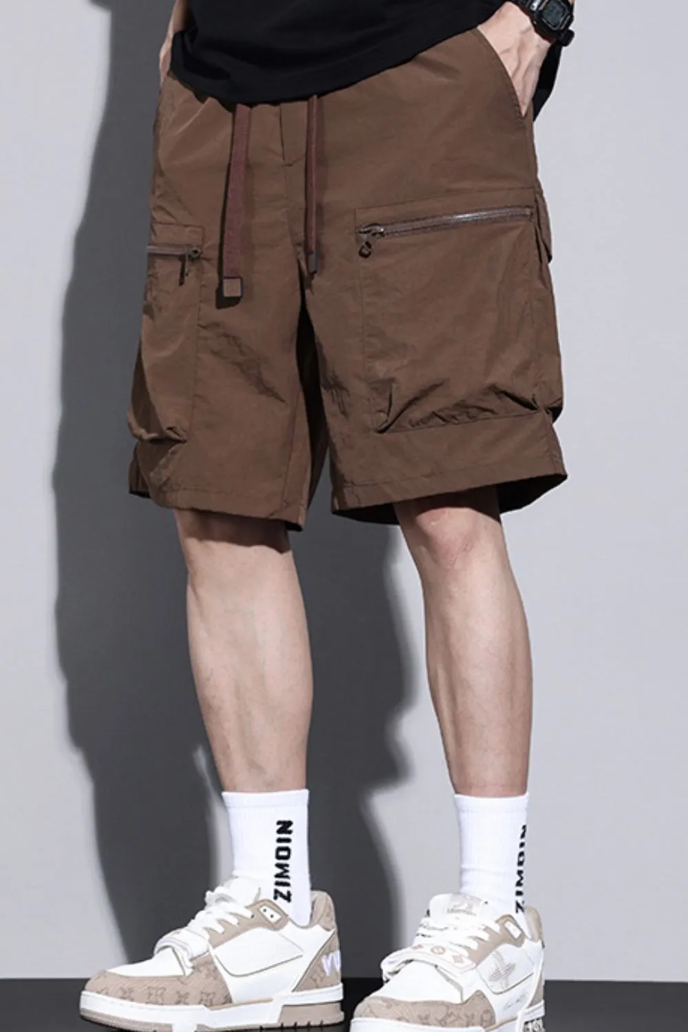 Men's Plus Size Drawstring Cargo Shorts, image 2
