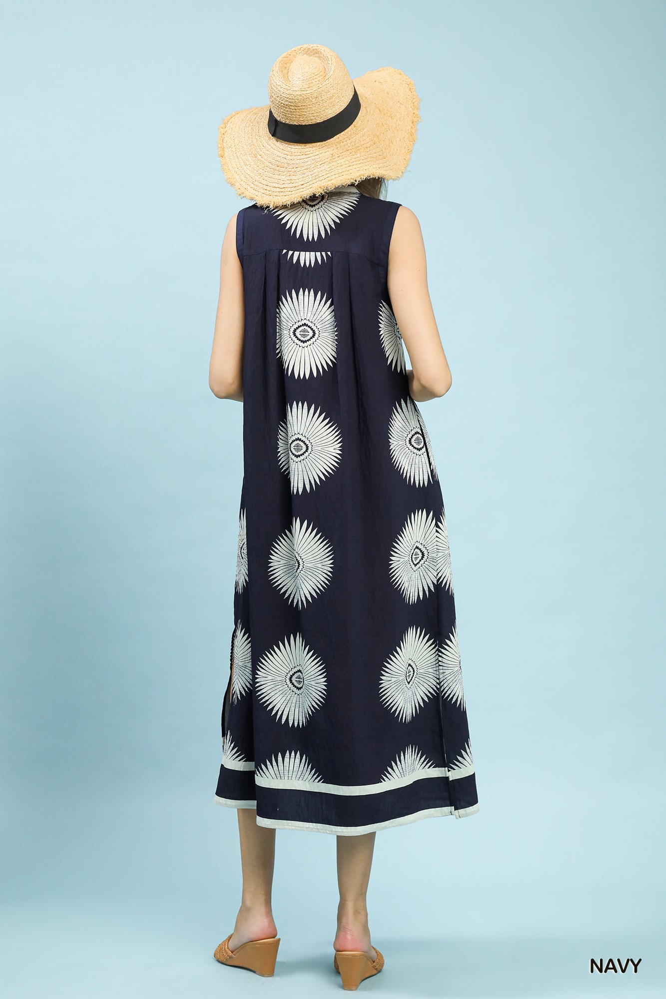Sleeveless Geometric Midi Dress, image 3