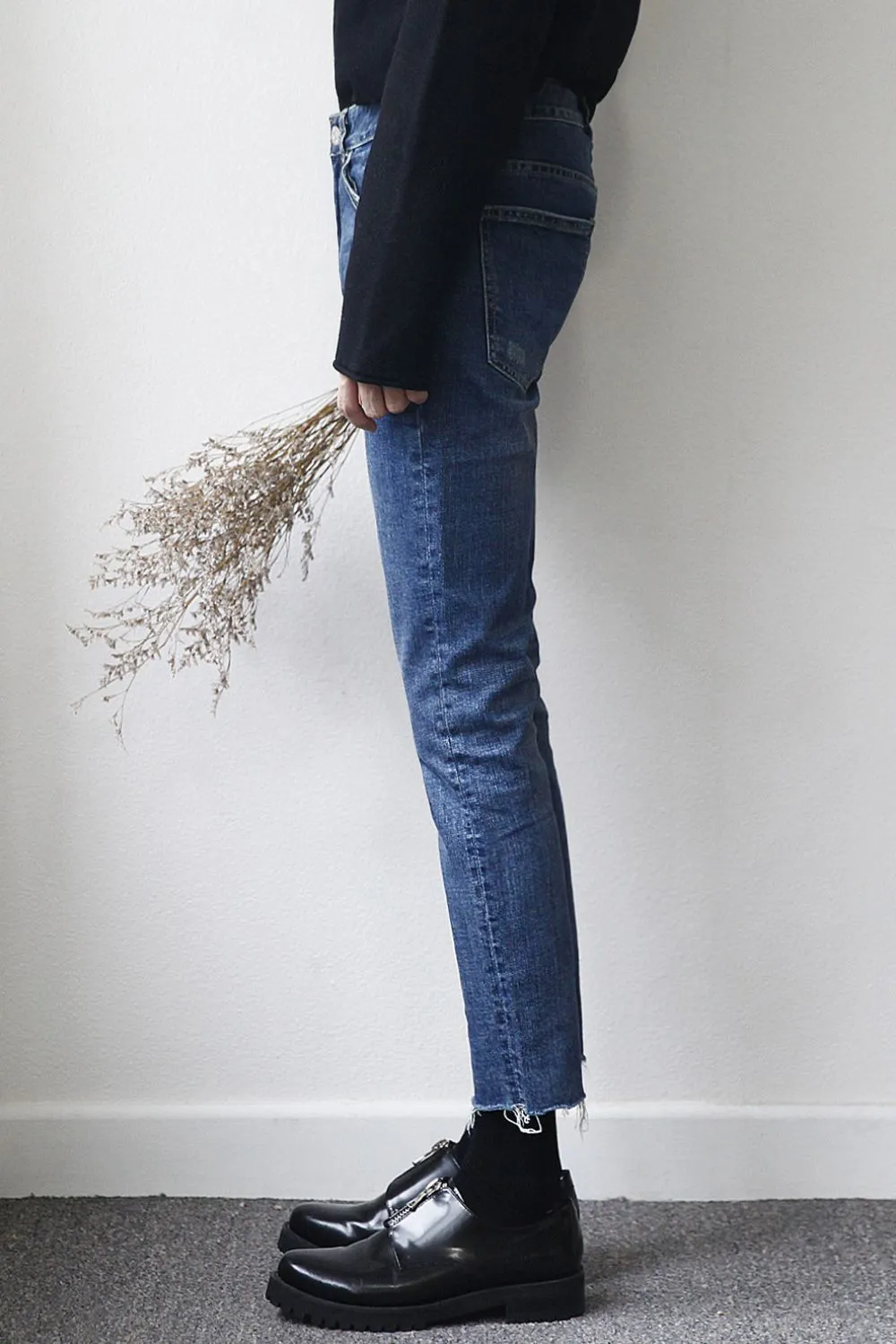 Men's Frayed Hem Skinny Jeans, image 4