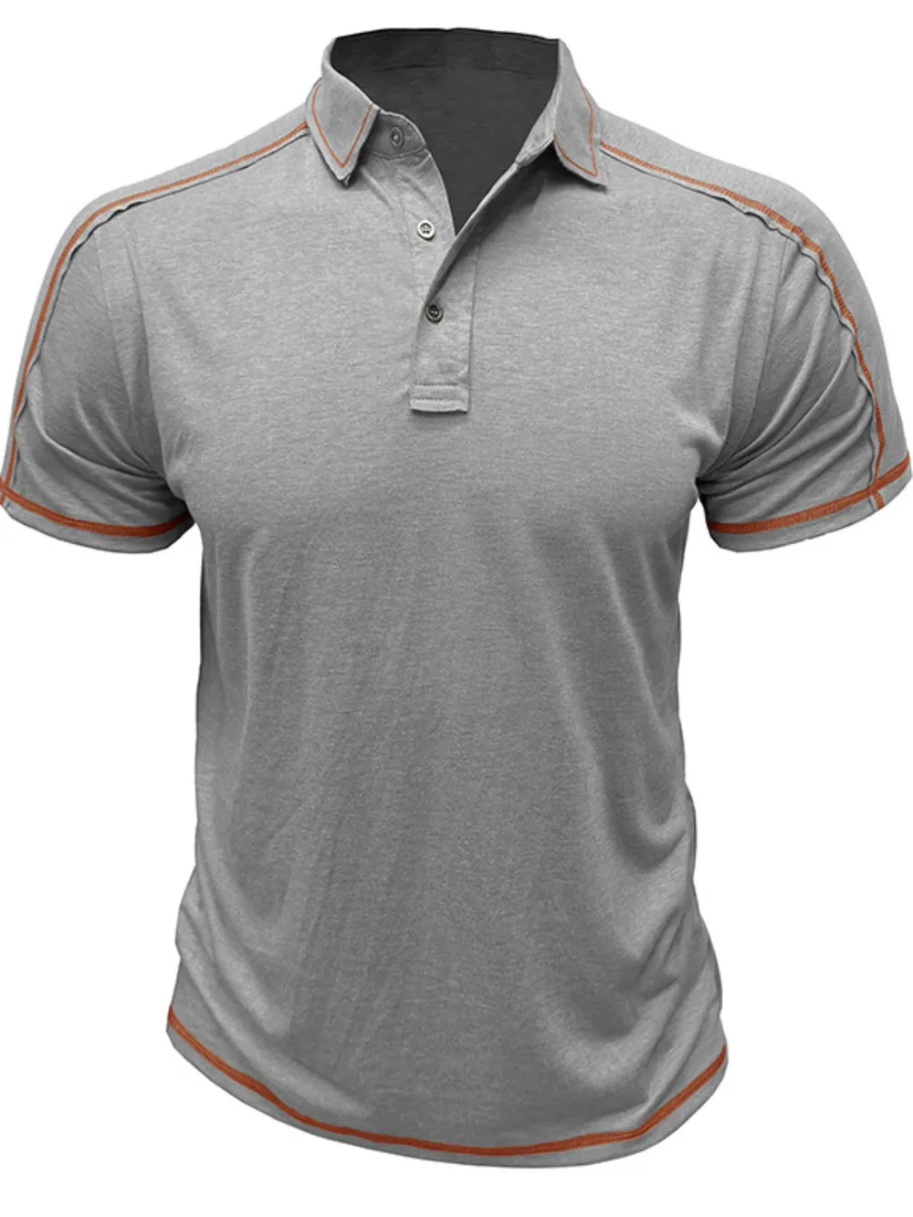Men's Collared Neck Polo Shirt with Contrast Piping, image 2