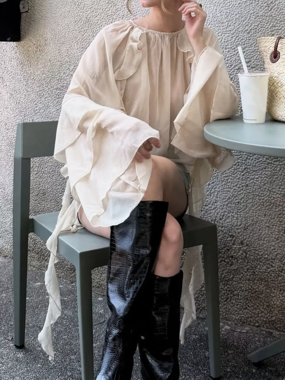 Ruffled Flare Sleeve Blouse, image 4
