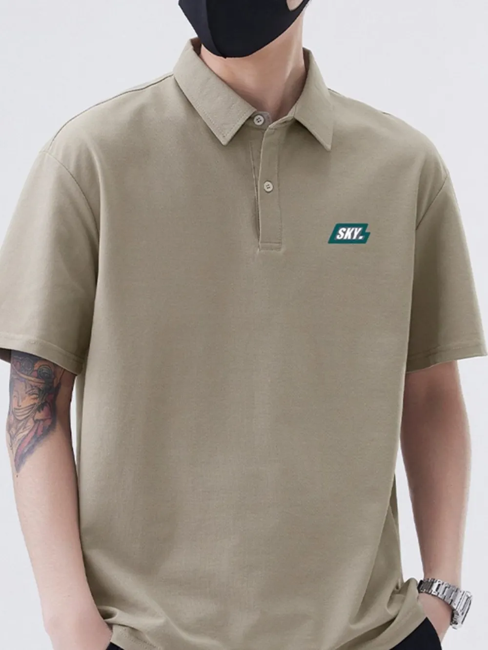 Men's Plus Size Button Detail Short Sleeve Polo, image 10