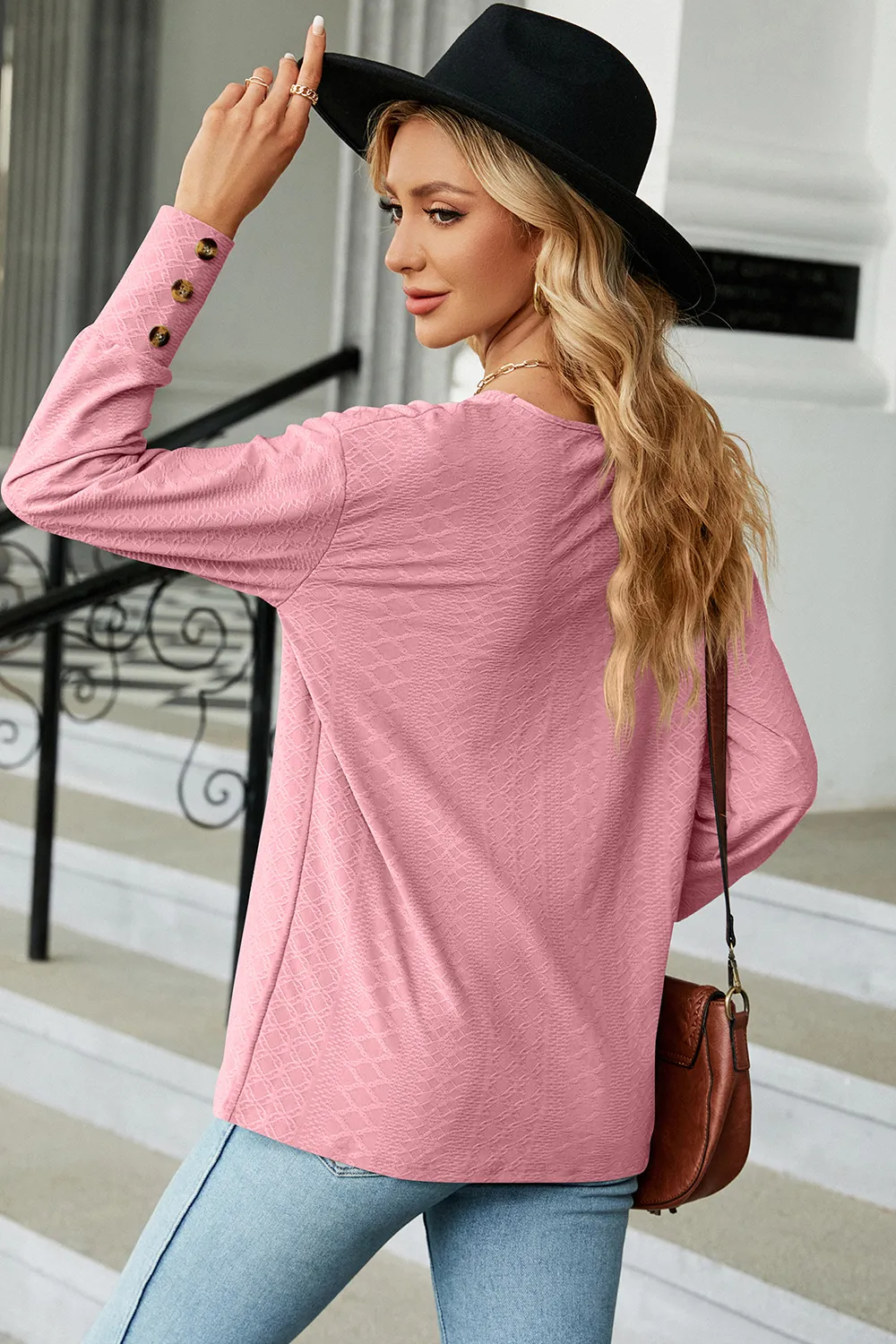 V-Neck Lantern Sleeve T-Shirt, image 20