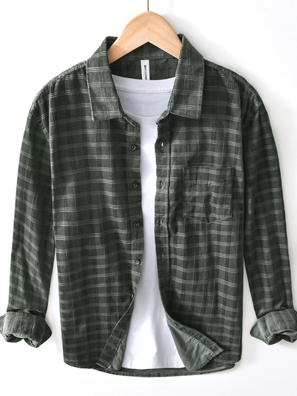 Men's Plus Size Striped Button-Up Shirt, image 6
