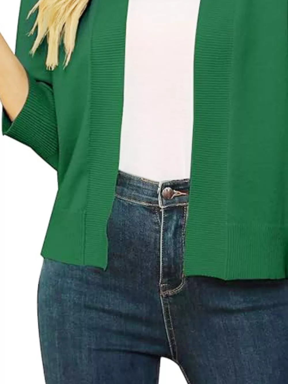 Open Front Ribbed Hem Cardigan, image 19