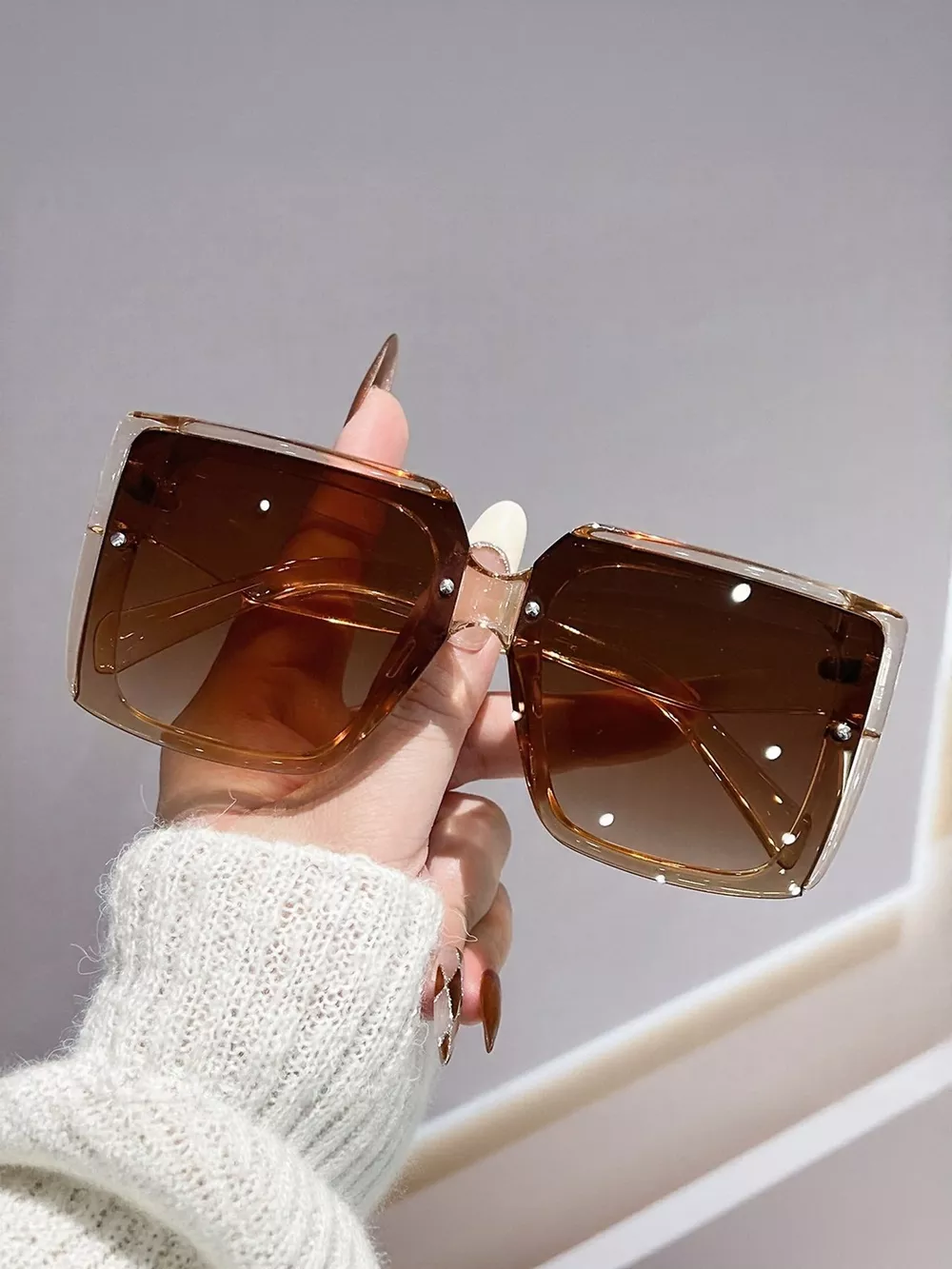 Oversized Gradient Square Sunglasses, image 7