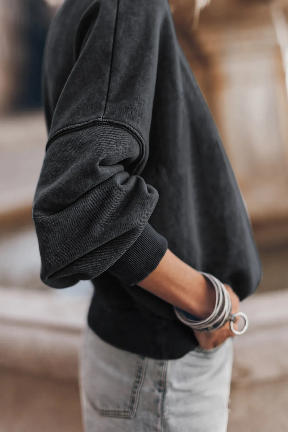 Mock Neck Dropped Shoulder Sweatshirt, image 19