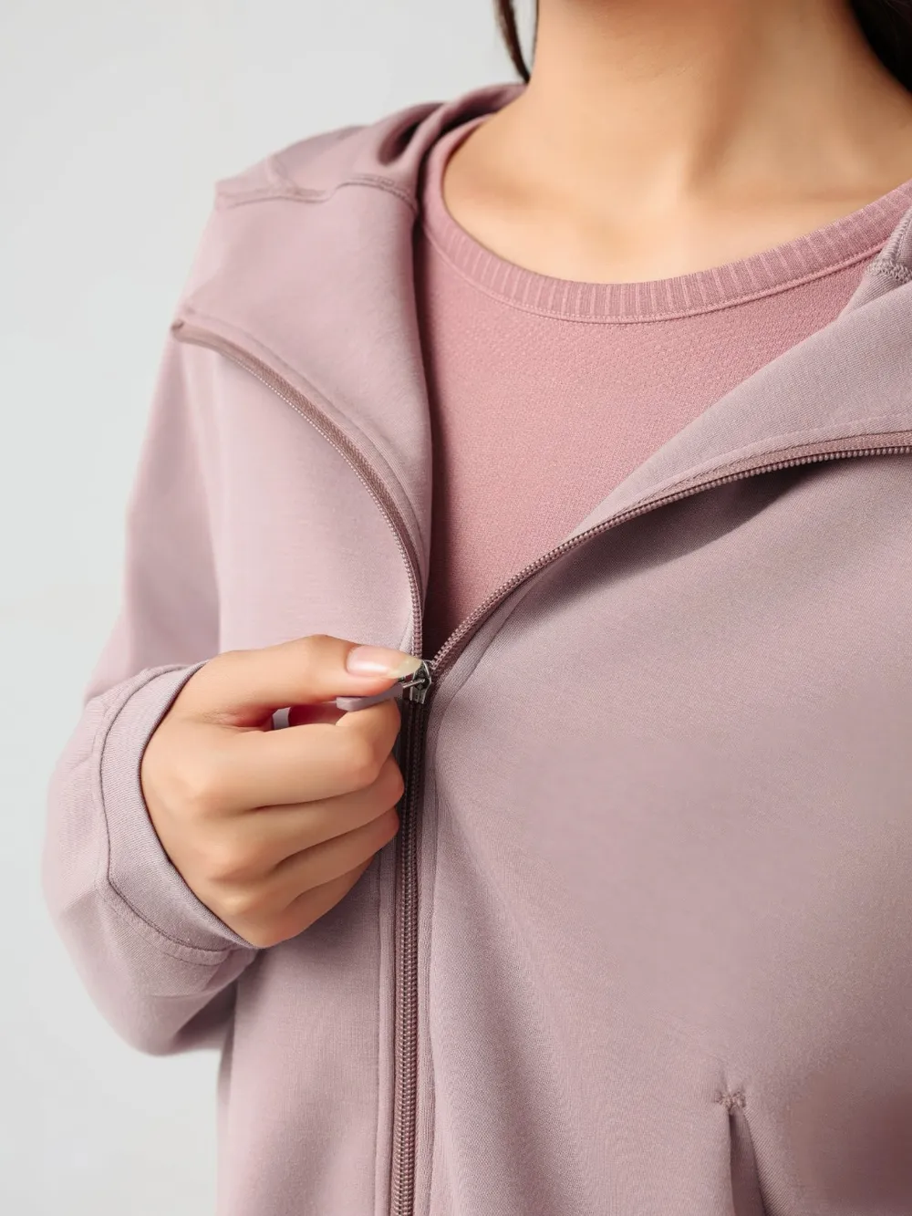 Zip Up Dropped Shouder Active Hooded, image 15