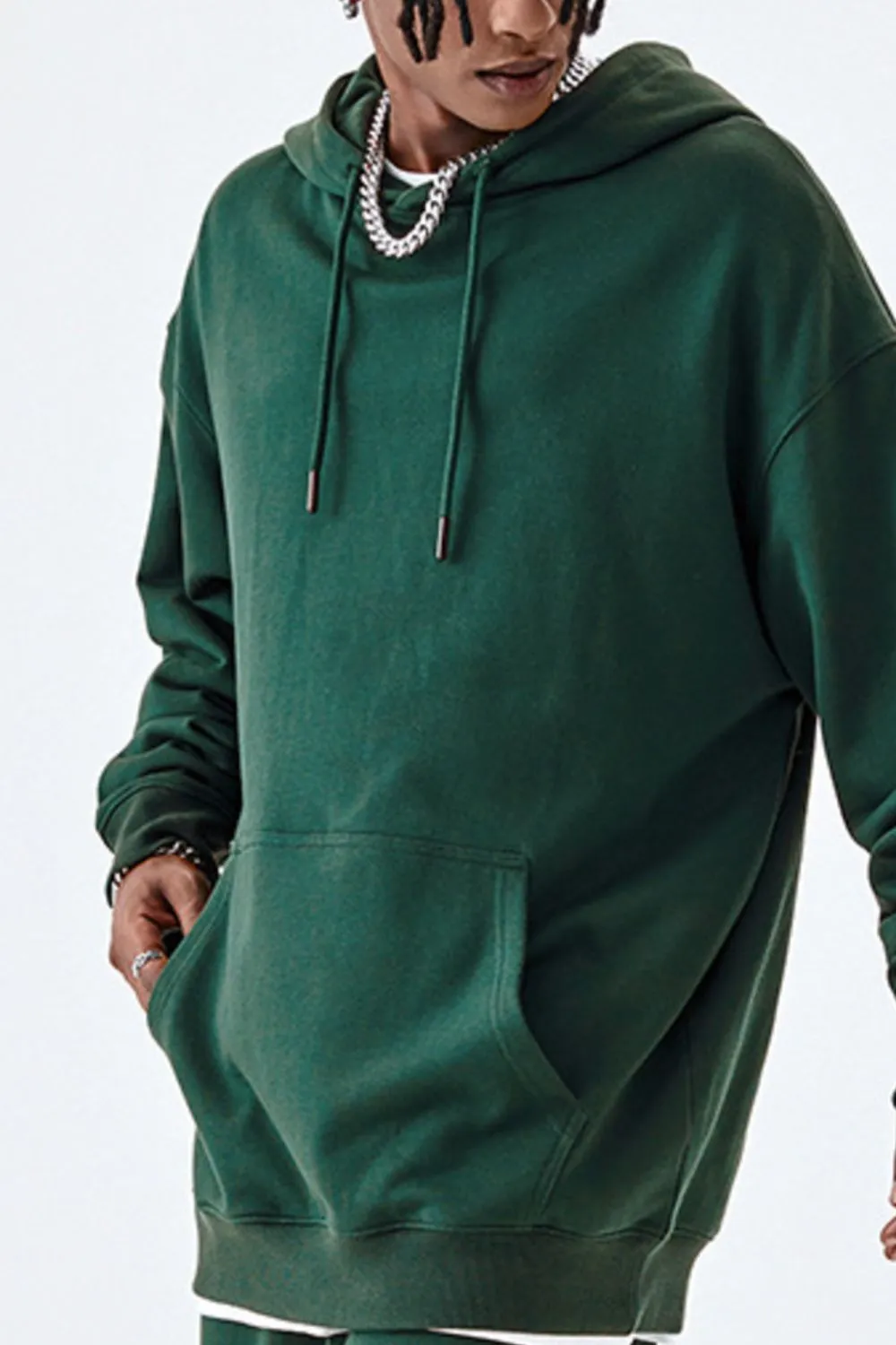 Men's Drawstring Kangaroo Pocket Hoodie, image 11