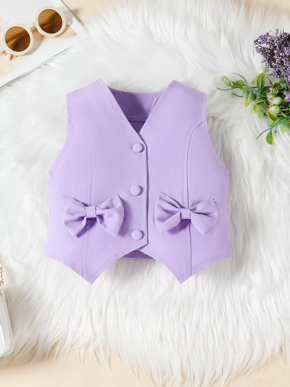 Children's Bowknot Vest & Pleated Skirt Set, image 14
