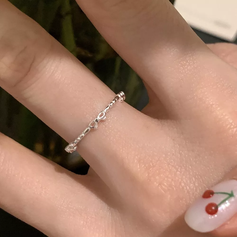 925 Sterling Silver Bow Open Ring, image 2