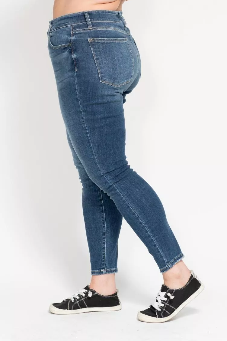 Full Size High Rise Button Fly Skinny Jeans Plus Size, image 5