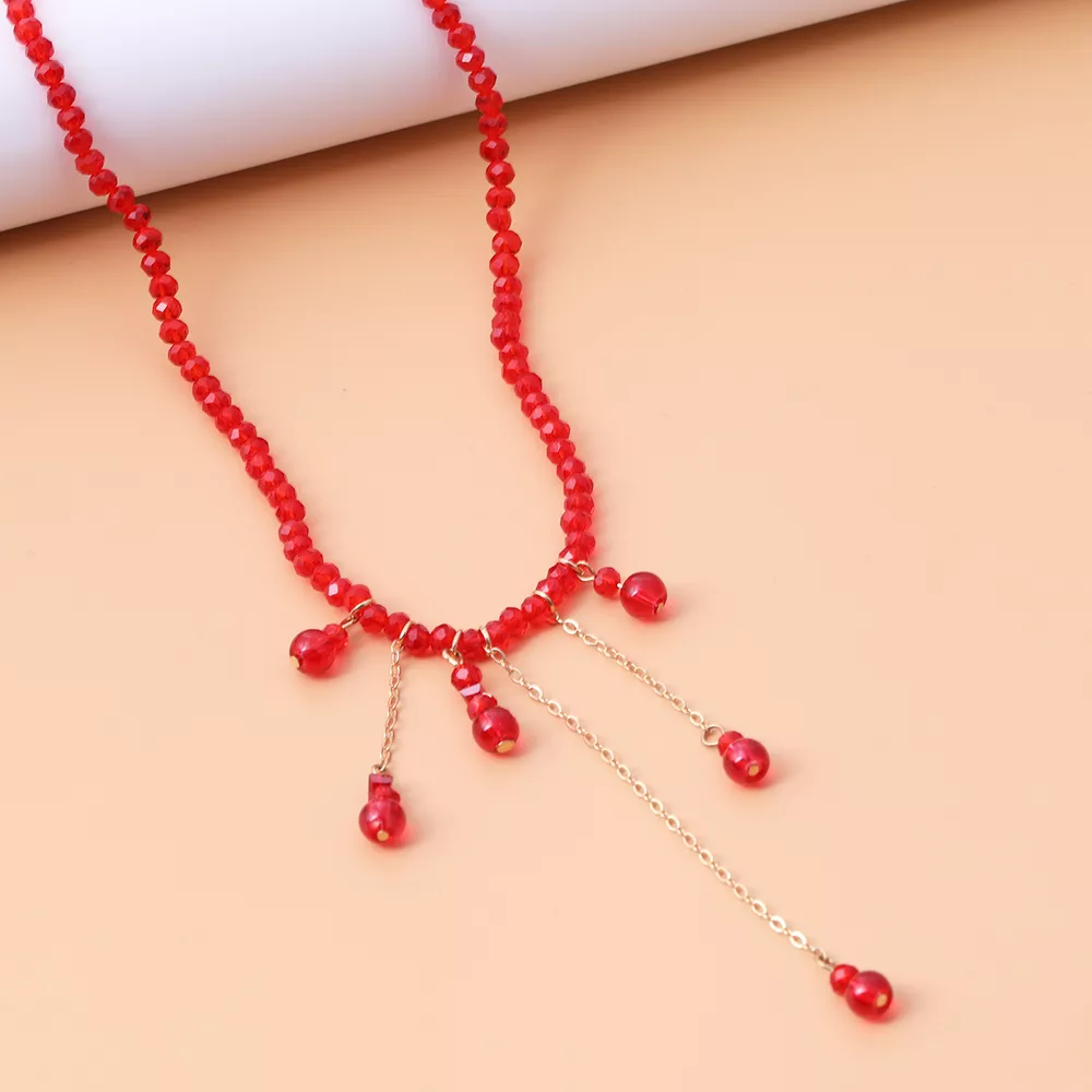 Gothic Beaded Tassel Necklace, image 6