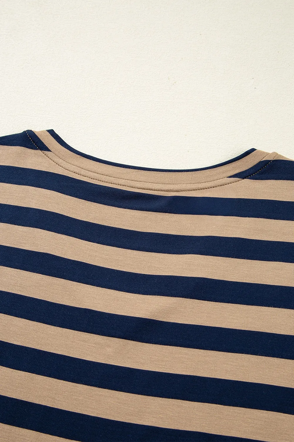 Casual Striped V-Neck Midi T-Shirt Dress, image 19