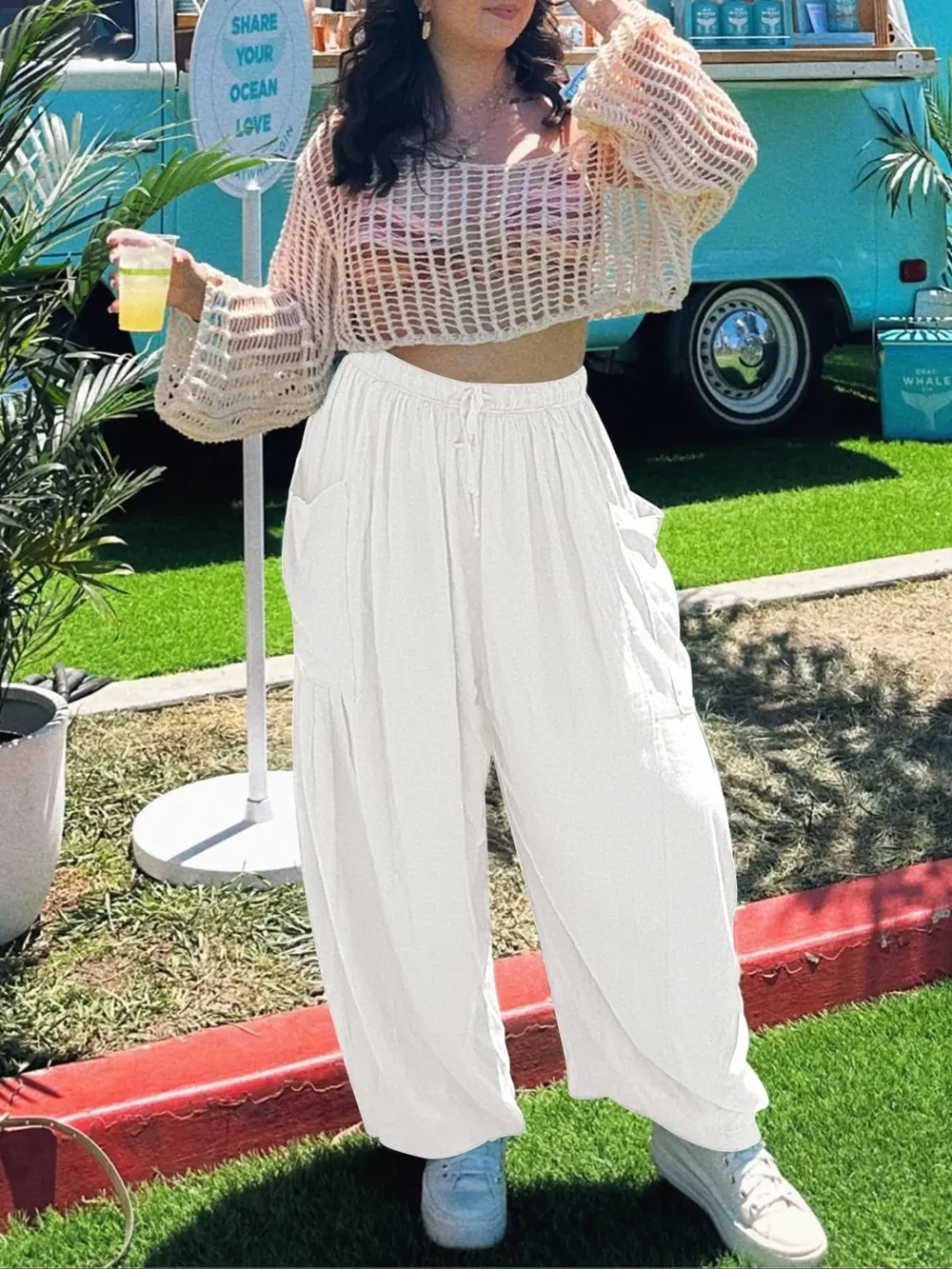Full Size Drawstring Pants with Pockets Plus Size, image 10